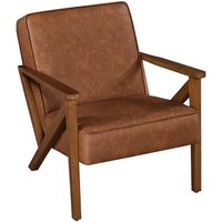 Yaheetech TV Sessel Freizeit Relaxsessel Kunstleder Loungesessel Lehnstuhl Polstersessel Einzelsofa mit Massivholzbeinen für von YAHEETECH