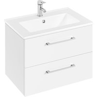 Yaheetech Waschbeckenunterschrank Hängender Badezimmerschrank mit Waschbecken Badmöbel Set 2-teilig Unterbau inkl. Waschbecken & Schubladen von YAHEETECH