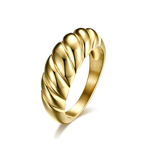 YAHOYA Gold/Silber Farbe Seil Twist Ringe für Frauen Männer Minimalist Chunky Schmuck Party Geburtstagsgeschenke YAHOYA Gold/Silber Farbe Seil Twist Ringe für Frauen Männer Minimalist Chunky Schmuck Party Geburtstagsgeschenke von YAHOYA