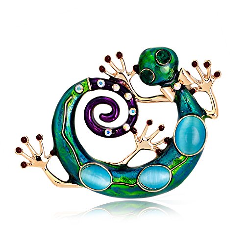 YAHOYA Große Blaue Emaille Esmaltes Eidechse Gecko Broschen Frauen Mädchen Korsagen Grüne Brosche Diamante Verzierungen Kihen Hochzeit Bijoux von YAHOYA
