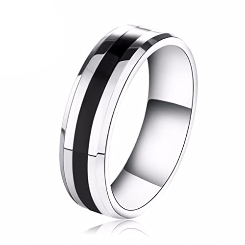 YAHOYA 316L Hochwertige Männer Epoxy Titan Edelstahl Ring Liebhaber Paar Ringe für Frauen Männer Silber Vintage Cool Ringe YAHOYA 316L Hochwertige Männer Epoxy Titan Edelstahl Ring Liebhaber Paar Ringe für Frauen Männer Silber Vintage Cool Ringe von YAHOYA