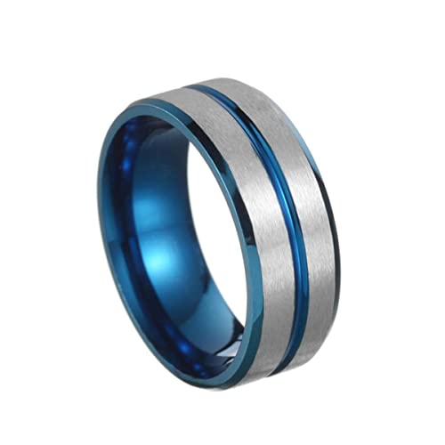 YAHOYA 8mm Männer Ring Titan Stahl Ring für Mem Simple Style Rock Hiphop Mode Schmuck Paar Jubiläum Geschenk von YAHOYA