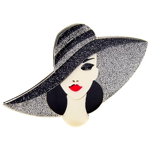 YAHOYA Acryl Großer Eleganter Hut Dame Broschen für Frauen 2-farbig Moderne Mädchen Figur Party Büro Brosche Anstecknadel Geschenke Vintage Accessoires YAHOYA Acryl Großer Eleganter Hut Dame Broschen für Frauen 2-farbig Moderne Mädchen Figur Party Büro Brosche Anstecknadel Geschenke Vintage Accessoires von YAHOYA