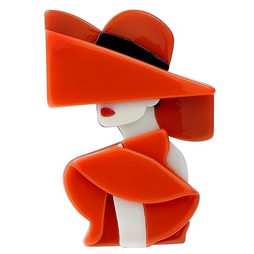 YAHOYA Acryl Großer Eleganter Hut Dame Broschen für Frauen 2-farbig Moderne Mädchen Figur Party Büro Brosche Anstecknadel Geschenke Vintage Accessoires YAHOYA Acryl Großer Eleganter Hut Dame Broschen für Frauen 2-farbig Moderne Mädchen Figur Party Büro Brosche Anstecknadel Geschenke Vintage Accessoires von YAHOYA