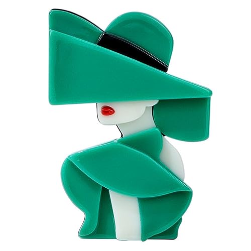 YAHOYA Acryl Großer Eleganter Hut Dame Broschen für Frauen 2-farbig Moderne Mädchen Figur Party Büro Brosche Anstecknadel Geschenke Vintage Accessoires YAHOYA Acryl Großer Eleganter Hut Dame Broschen für Frauen 2-farbig Moderne Mädchen Figur Party Büro Brosche Anstecknadel Geschenke Vintage Accessoires von YAHOYA