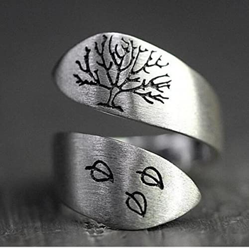 YAHOYA Baum- und Blattmuster Ring für Frauen Exquisite Mode Einfache Frauen Party Club Ring Schmuck Zubehör Verstellbarer Ring YAHOYA Baum- und Blattmuster Ring für Frauen Exquisite Mode Einfache Frauen Party Club Ring Schmuck Zubehör Verstellbarer Ring von YAHOYA