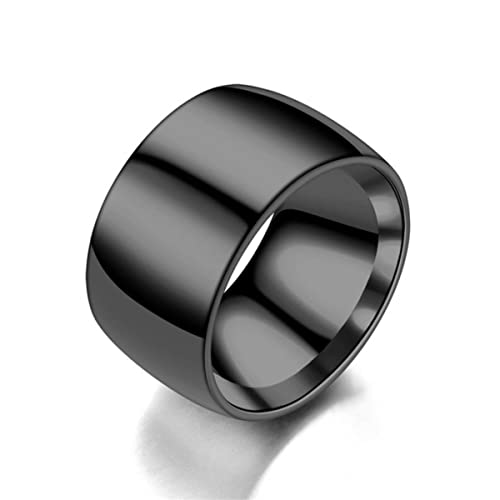 YAHOYA Breite 12mm Herren Ring Titan Stahl Ringe Breite glänzende Männer ' Großer Ring Fine Jewelry Herren Schmuck von YAHOYA