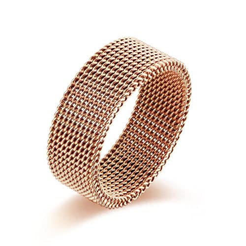 YAHOYA Edelstahl-Netzring Schwarz Roségold Silber Farbe Modering für Männer und Frauen Uhrenarmband Ring von YAHOYA