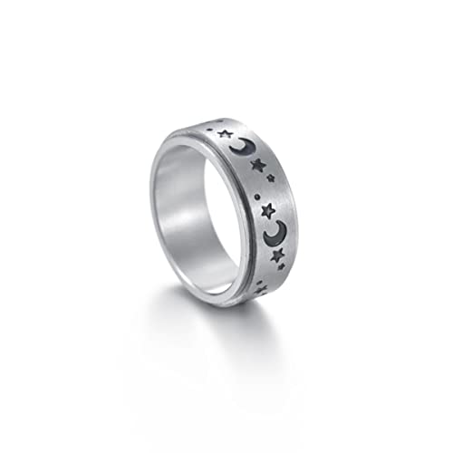 YAHOYA Edelstahl Spinner Ring für Frauen Männer Fidget Band Ringe Moon Star Celtic Stress Linderung breite Ehe Angst Ringe YAHOYA Edelstahl Spinner Ring für Frauen Männer Fidget Band Ringe Moon Star Celtic Stress Linderung breite Ehe Angst Ringe von YAHOYA