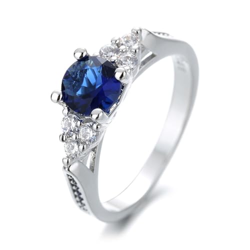 YAHOYA Fashio Silber Oval Blau Saphir Ringe Luxus Verlobung Tansanit Stein Finger Ringe Fein von YAHOYA