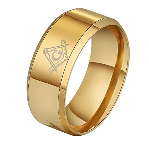 YAHOYA Freimaurer Ring Männer Freimaurer Ring Vintage Gold Silber Schwarz Ring Freimaurer Signet Finger Schmuck Legierung AG anillo hombre von YAHOYA