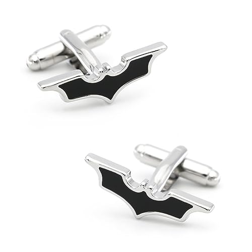 YAHOYA Herren Fledermaus Manschettenknöpfe Schwarze Farbe Qualität Messing Material Super Heroes Film Design Manschettenknöpfe von YAHOYA