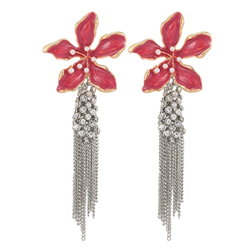 YAHOYA Lange Glied Quaste Ohrringe Frauen koreanisch Niedlich Elegante Blume Mit Imitationsperle Designer Schmuck Bijoux Femme YAHOYA Lange Glied Quaste Ohrringe Frauen koreanisch Niedlich Elegante Blume Mit Imitationsperle Designer Schmuck Bijoux Femme von YAHOYA