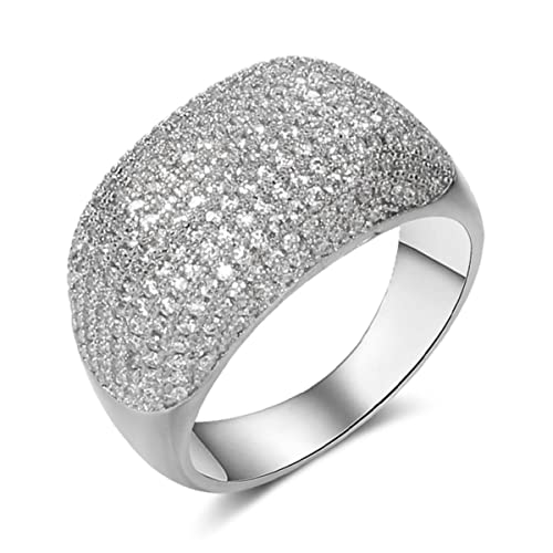 YAHOYA Luxuriöse stapelbare schicke Ringe für Frauen Zirkon Hochzeit Dubai Brauterklärung Fingerring Verlobungsschmuck von YAHOYA