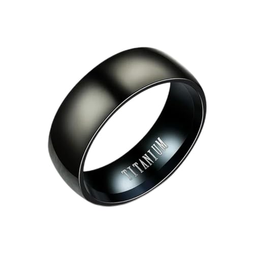 YAHOYA Männer Ring Titan Brief Hip Hop Ring Schwarz Edelstahl Verlobungsparty Ringe Hochzeit Schmuck Bague Homme von YAHOYA