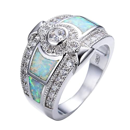 YAHOYA Mode Schmuck Luxus Zirkon Faux Opel Dame Ring Verlobung Ehering Weihnachten Geschenk Charm Accessoires YAHOYA Mode Schmuck Luxus Zirkon Faux Opel Dame Ring Verlobung Ehering Weihnachten Geschenk Charm Accessoires von YAHOYA