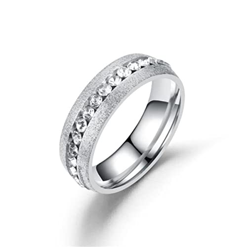 YAHOYA Mode Weiblicher Kristall CZ Stein Ring Vintage Edelstahl Frauen Eheringe Paar Versprechen Silberne Verlobungsring von YAHOYA