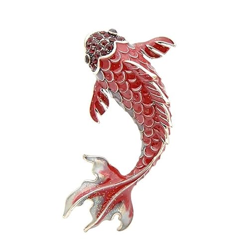 YAHOYA Niedliche Fisch Emaille Broschen Für Frauen Kinder Große Karpfennadeln Koi Tier Anstecknadel Mode Mädchen Schmuck Mantel Brosche Zubehör Geschenk von YAHOYA