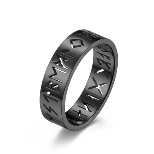 YAHOYA Nordischer Wikinger Text Hohler Titanstahl Ring Rune Rune Rune Männer und Frauen Heiratsantrag Einfacher Handschmuck YAHOYA Nordischer Wikinger Text Hohler Titanstahl Ring Rune Rune Rune Männer und Frauen Heiratsantrag Einfacher Handschmuck von YAHOYA