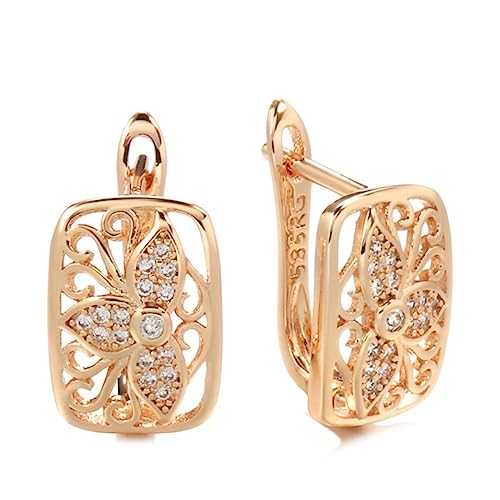 YAHOYA Roségold Ohrringe für Frauen Natürliche Zirkon Blume Ohrringe Vintage Braut Hochzeit Fine Jewelry Party Geschenk YAHOYA Roségold Ohrringe für Frauen Natürliche Zirkon Blume Ohrringe Vintage Braut Hochzeit Fine Jewelry Party Geschenk von YAHOYA