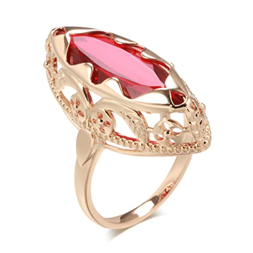 YAHOYA Trend 585 Roségold Ringe für Frauen Pferdeauge natürlicher Zirkon einzigartige ethnische Braut Ehering Daily Fine Jewelry von YAHOYA