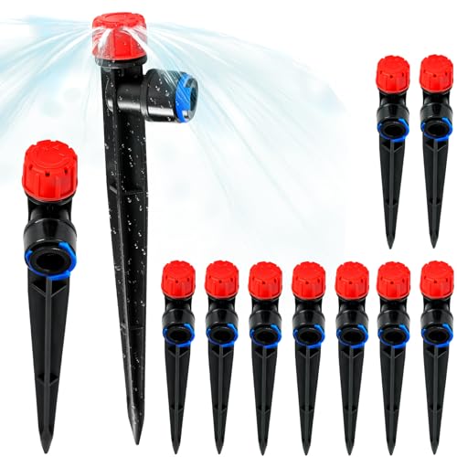 40 Stück 0,64 cm Schlauch-Tropfbewässerungs-Vortex-Strahler, 360-Grad-Tropfstrahler, Sprüher mit Pfahl, Bewässerungstropf-Sprinkler für Tropfbewässerungssystem von YAIRMIS