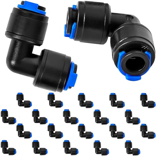 Universal-90-Grad-Winkelverschraubung, Schnellverbindung, Universal-Tropfbewässerungsschlauch-Kupplungsventil, Anschlussverriegelung für Sprinkler oder Tropfbewässerungssystem, 40 Stück von YAIRMIS