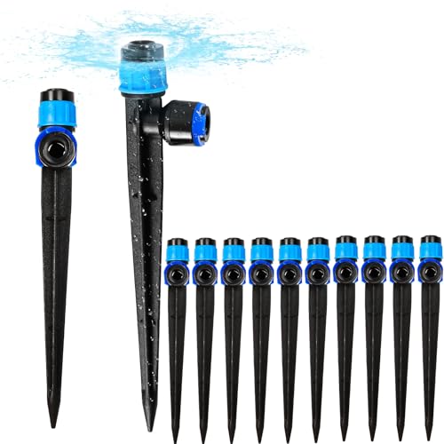 YAIRMIS 10 x 0,64 cm Schlauch-Tropfbewässerungsstrahler, 360-Grad-Tropfstrahler, Sprüher mit Pfahl, Bewässerungstropf-Sprinkler für Tropfbewässerungssystem YAIRMIS 10 x 0,64 cm Schlauch-Tropfbewässerungsstrahler, 360-Grad-Tropfstrahler, Sprüher mit Pfahl, Bewässerungstropf-Sprinkler für Tropfbewässerungssystem von YAIRMIS