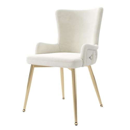 YAIXBNG Samt-Esszimmerstuhl, 4er-Set, luxuriöser Wohnzimmer-Schlafzimmer-Loungesessel mit Vier goldfarbenen Metallstützbeinen, Beige YAIXBNG Samt-Esszimmerstuhl, 4er-Set, luxuriöser Wohnzimmer-Schlafzimmer-Loungesessel mit Vier goldfarbenen Metallstützbeinen, Beige von YAIXBNG