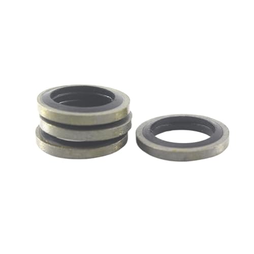 6/8/10/12/14/16/18/20/22/24 mm Verbundene Unterlegscheibe Dichtung Metall Gummi Ölbeständigkeit Kombinierter Unterlegscheiben-Dichtungsring(10pcs,8mm) von YAJEKLHQJ