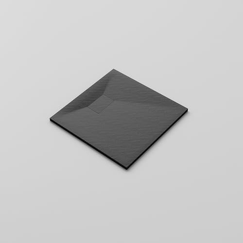 80 x 80 cm SMC Duschwanne ohne Siphon Flach Duschtasse Steinoptik Rutschfeste Oberfläche Schwarze Brausewanne Quadratisch 80 x 80 cm SMC Duschwanne ohne Siphon Flach Duschtasse Steinoptik Rutschfeste Oberfläche Schwarze Brausewanne Quadratisch von YAKE