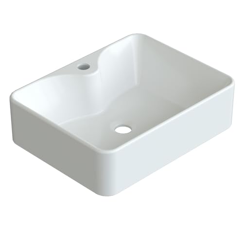 YAKE Aufsatzbecken Keramik Aufsatzwaschbecken 48.5x 37,5x 14cm Bad Waschplatz Waschbecken Handwaschbecken klein Gäste wc weiß Design rechteckig mit Wasserhahnloch YAKE Aufsatzbecken Keramik Aufsatzwaschbecken 48.5x 37,5x 14cm Bad Waschplatz Waschbecken Handwaschbecken klein Gäste wc weiß Design rechteckig mit Wasserhahnloch von YAKE