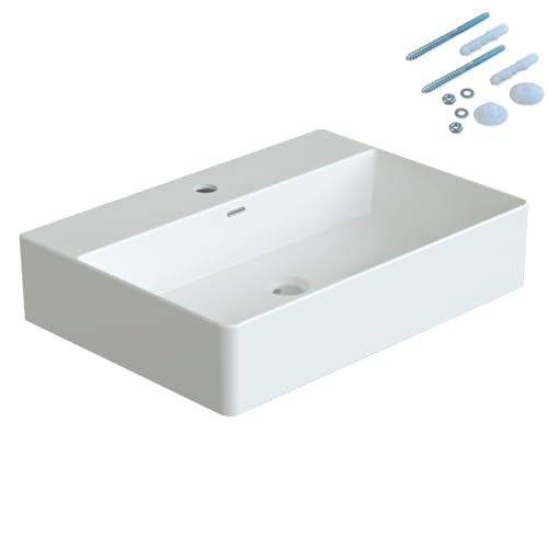 YAKE Aufsatzbecken Keramik Aufsatzwaschbecken 60x42x 13cm Bad Waschplatz Waschbecken Handwaschbecken klein Gäste wc weiß mit Wasserhahnloch und Überlauf rechteckig Design YAKE Aufsatzbecken Keramik Aufsatzwaschbecken 60x42x 13cm Bad Waschplatz Waschbecken Handwaschbecken klein Gäste wc weiß mit Wasserhahnloch und Überlauf rechteckig Design von YAKE