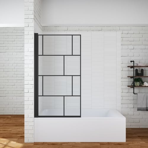 YAKE Duschwand für Badewanne ohne bohren Schwarz matt Dekor Kariert 80 x 140 cm Badewannenaufsatz Black Style Duschtrennwand für Badewanne 1 Teilig Duschtrennwand aus 5 mm ESG Echtglas YAKE Duschwand für Badewanne ohne bohren Schwarz matt Dekor Kariert 80 x 140 cm Badewannenaufsatz Black Style Duschtrennwand für Badewanne 1 Teilig Duschtrennwand aus 5 mm ESG Echtglas von YAKE