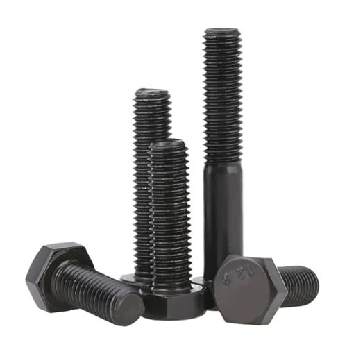 YAKUFAST 1–10 Stück M5 M6 M8 M10, schwarze Außensechskantschrauben mit Außensechskant, hochfester Stahl der Güteklasse 12.9, DIN933, Länge 8–180 mm(M5x35mm-10pcs(FT) von YAKUFAST