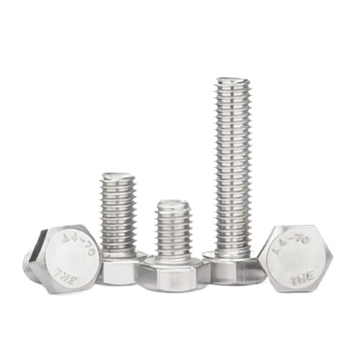 YAKUFAST 1~20 Stück M3 M4 M5 M6 M8 M10 M12 316 A4 Edelstahl Außensechskantschrauben Außensechskantschraube 933 Länge 8 100 mm(65mm,M5-10pcs) von YAKUFAST