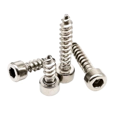 YAKUFAST 10/20/50/100 Stück M2 .6 M3 .5 M4 M5 M6 304 Edelstahl Innensechskant Kopf Lautsprecher Holz selbstschneidende Schraube(16mm,50pcs M3.5) von YAKUFAST