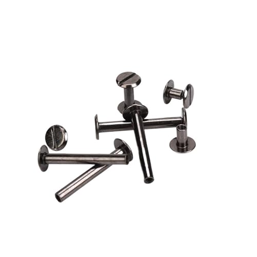 YAKUFAST 10 Stück Metall Gun Black Binding Chicago Schrauben Nägel Lange Nieten Leder Handwerk Hardware Zubehör Stablänge 3~50 mm(6mm) von YAKUFAST
