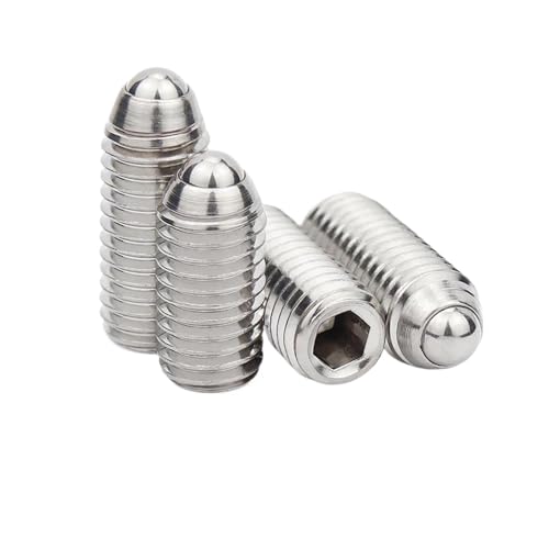 YAKUFAST M2,5 M3 M4 M5 M6 M8 M10 M12 M16 304 Edelstahl 12,9 Innensechskant, Feder, Kugel, Kolben, Gewindestift, Kopfloser Bolzen, Stellschraube(304 stainless steel,16MM_10PCS M5) von YAKUFAST