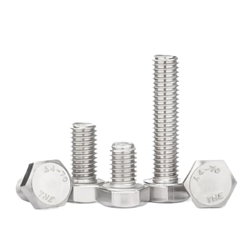 YAKUFAST M3 M4 M5 M6 M8 M10 M12 Außensechskantschrauben 316 A4 Edelstahl Marine Grade Außensechskantschraube DIN933 8mm-100mm(30mm,M5-10pcs) von YAKUFAST