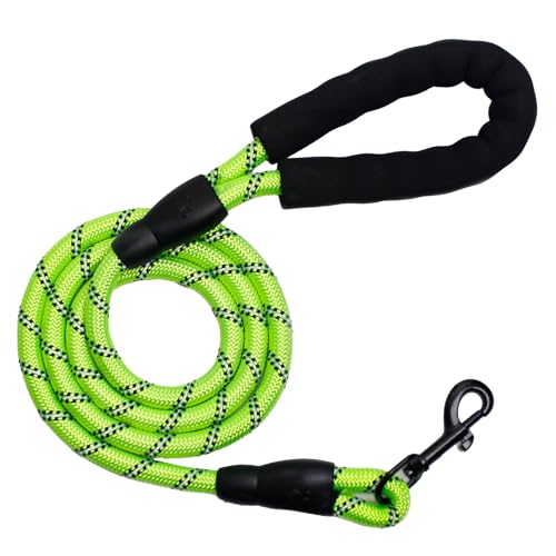 YALAVA Hundeleine mit bequemem, schwarzem, gepolstertem Griff, 1,27 cm, strapazierfähiges, stark reflektierendes Seil und um 360° drehbarer Haken zum Gehen, Laufen, Training, Grün YALAVA Hundeleine mit bequemem, schwarzem, gepolstertem Griff, 1,27 cm, strapazierfähiges, stark reflektierendes Seil und um 360° drehbarer Haken zum Gehen, Laufen, Training, Grün von YALAVA