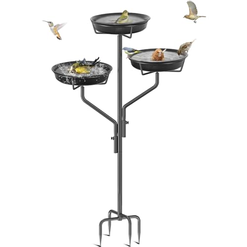 YALINKA Freistehende Vogeltränken-Schüssel für den Außenbereich, stehender Garten, Vogeltränke, Vogelfutterschale, abnehmbare Dekoration, Spa-Vogelfutterstation für Garten, Terrasse, Hof, Rasen, 4 von YALINKA