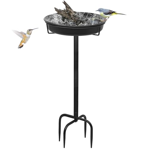 YALINKA Freistehendes Vogelbad, 71 cm, für Außenbereich, Garten-Vogelbad mit Metallstab, Abnehmbarer Dekorations-Vogelspender für Garten, Terrasse, Hof und Rasen, aktualisierte Version (A) von YALINKA
