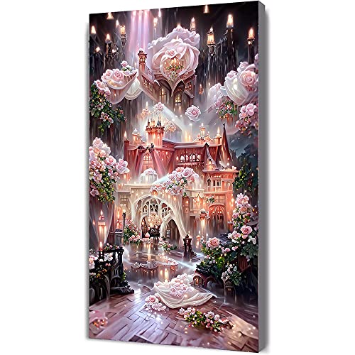 YALKIN 5D Diamond Painting Großes XXL Diamant Painting Bilder Schloss Diamond Art Erwachsene Full DIY Diamant Kunst Malerei Stickerei Set Kreuzstich Bilder Home Wand Dekor 40x70cm von YALKIN