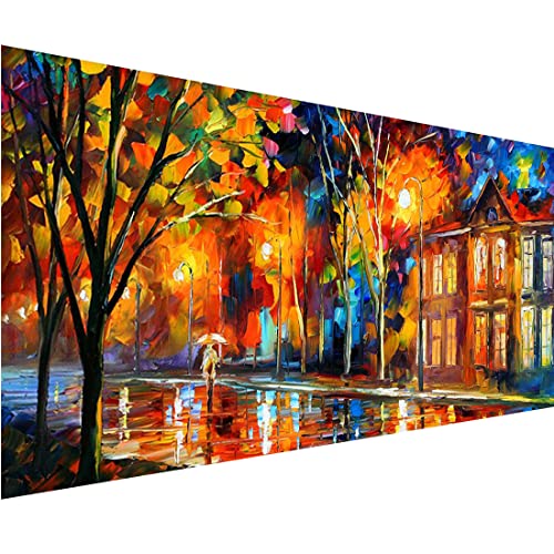 YALKIN 5D Diamond Painting Großes XXL 40x80cm Diamant Painting Bilder Abstrakte Straßenansicht Diamond Art Erwachsene Full DIY Diamant Kunst Malerei Stickerei Set Kreuzstich Bilder Home Wand Dekor von YALKIN