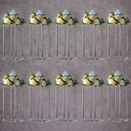 YALLOVE Set von 10, 40CM hohen Acryl Blumen Stand Clear Sockel für Hochzeit Event Party Requisiten, klare Vasen, Home Decor von YALLOVE