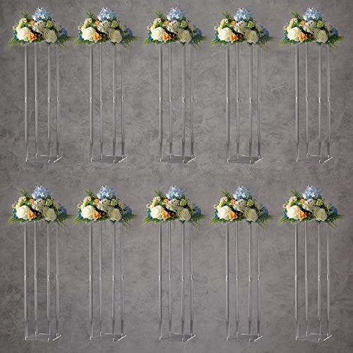 YALLOVE Set von 10, 80CM hohen Acryl Blumen Stand Clear Sockel für Hochzeit Event Party Requisiten, klare Vasen, Home Decor von YALLOVE