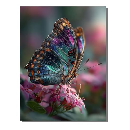 5D Diamond Painting Erwachsene, Diamant Malerei Kinder Anfänger, DIY Blume Schmetterling Diamant Painting Bilder Erwachsene Bastelset Als Geschenk Zur Entspannung und Als Wanddeko 40x50cm SYLF42 von YALNSENN