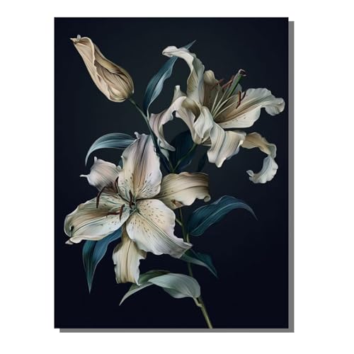 5D Diamond Painting Erwachsene, Diamant Malerei Kinder Anfänger, DIY Blumen Lilie Diamant Painting Bilder Erwachsene Bastelset Geeignet Als Geschenk, Zur Entspannung und Als Wanddeko 30x40 cm SYLF793 von YALNSENN