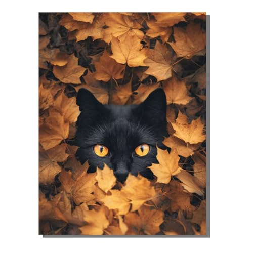 5D Diamond Painting Erwachsene, Diamant Malerei Kinder Anfänger, DIY Herbst Katze Diamant Painting Bilder Erwachsene Bastelset Als Geschenk Zur Entspannung und Als Wanddeko 50 x 70 cm SYLF404 von YALNSENN